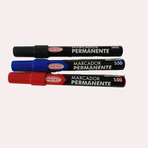 Plumón permanente colores azul, rojo, negro